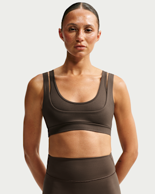 Nike SKIMS スキムス ダブルストラップ タンクトップ ブラウン　XS NIKE公式】NikeSKIMS Matte ウィメンズ ダブルストラップ スクープ